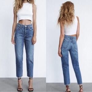 Zara High Waist Ankle Length Mom Jeans